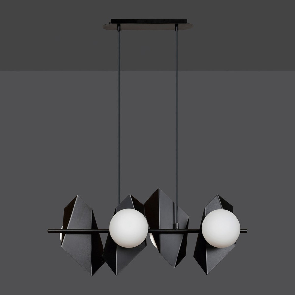 Lampada a sospensione Drifton in acciaio nero e vetro