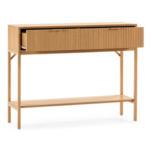 Mesa consola Lluvia 2 cajones efecto Roble