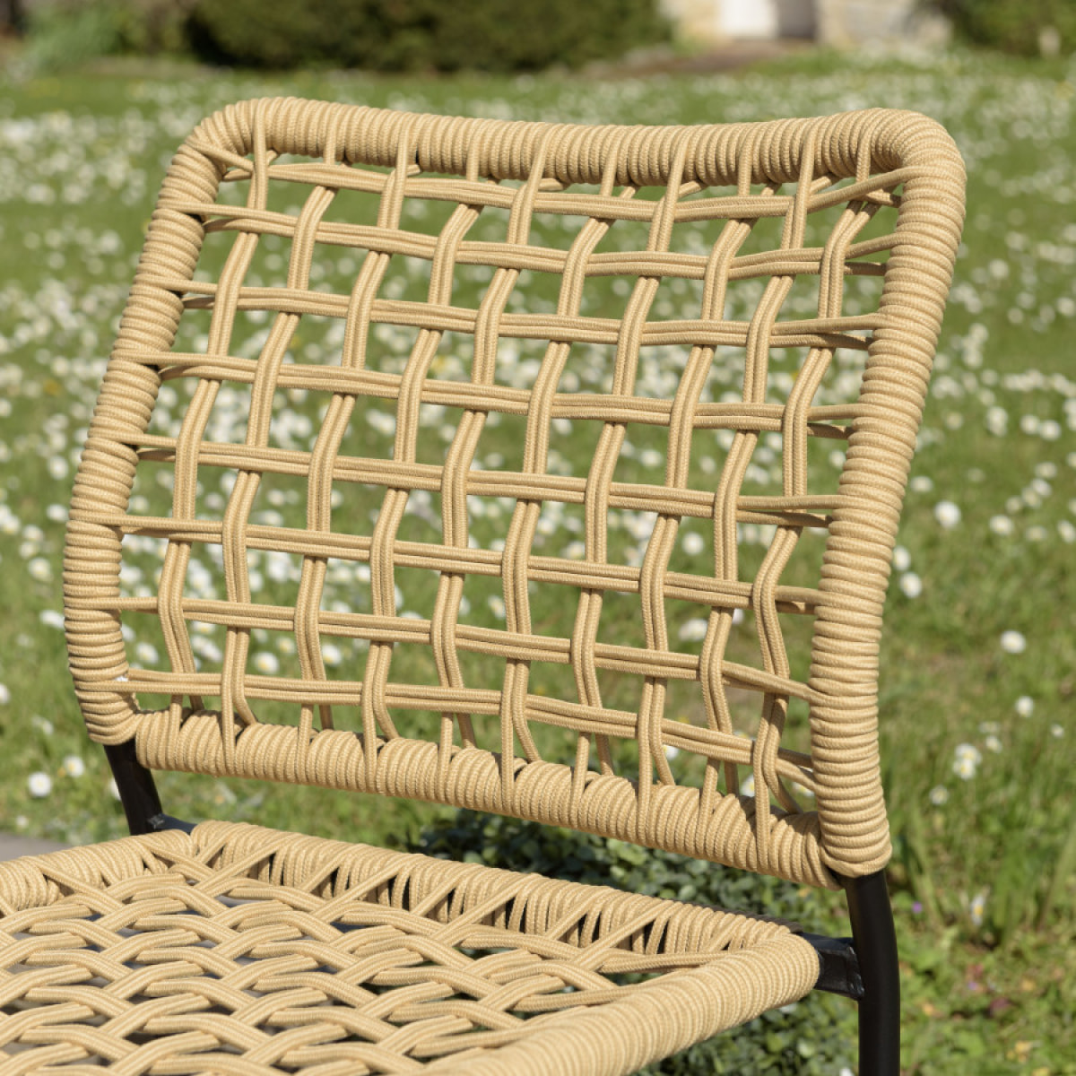 VIANNEY - Lot de 2 chaises de jardin en cordage tressé beige