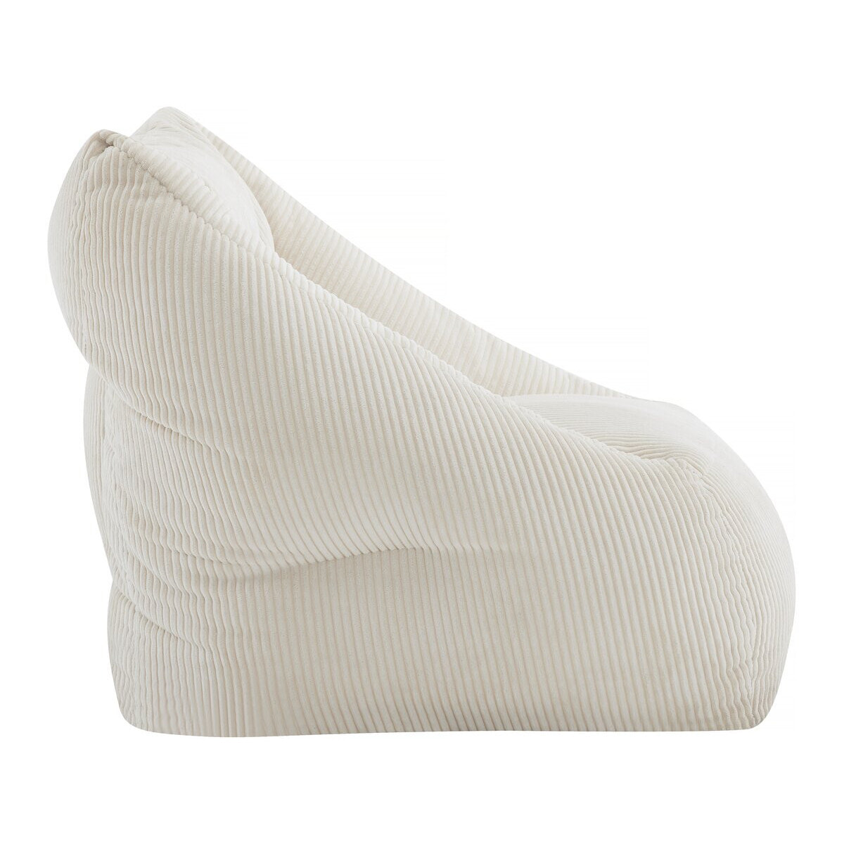 Pouf en velours côtelé "Medellin" - Beige - 85 x 85 x 72 cm