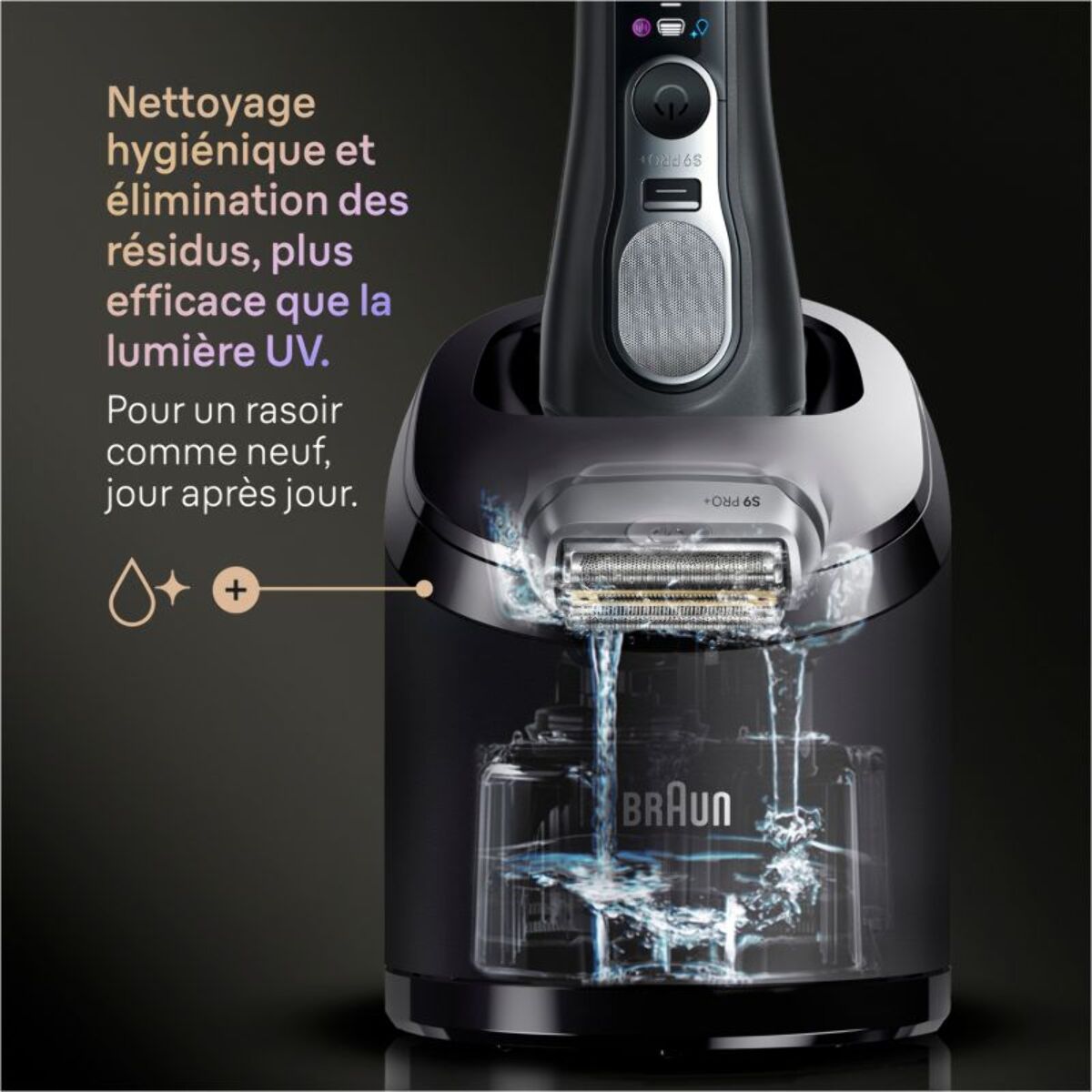 Rasoir électrique BRAUN Series 9 9660cc Clean&Charge