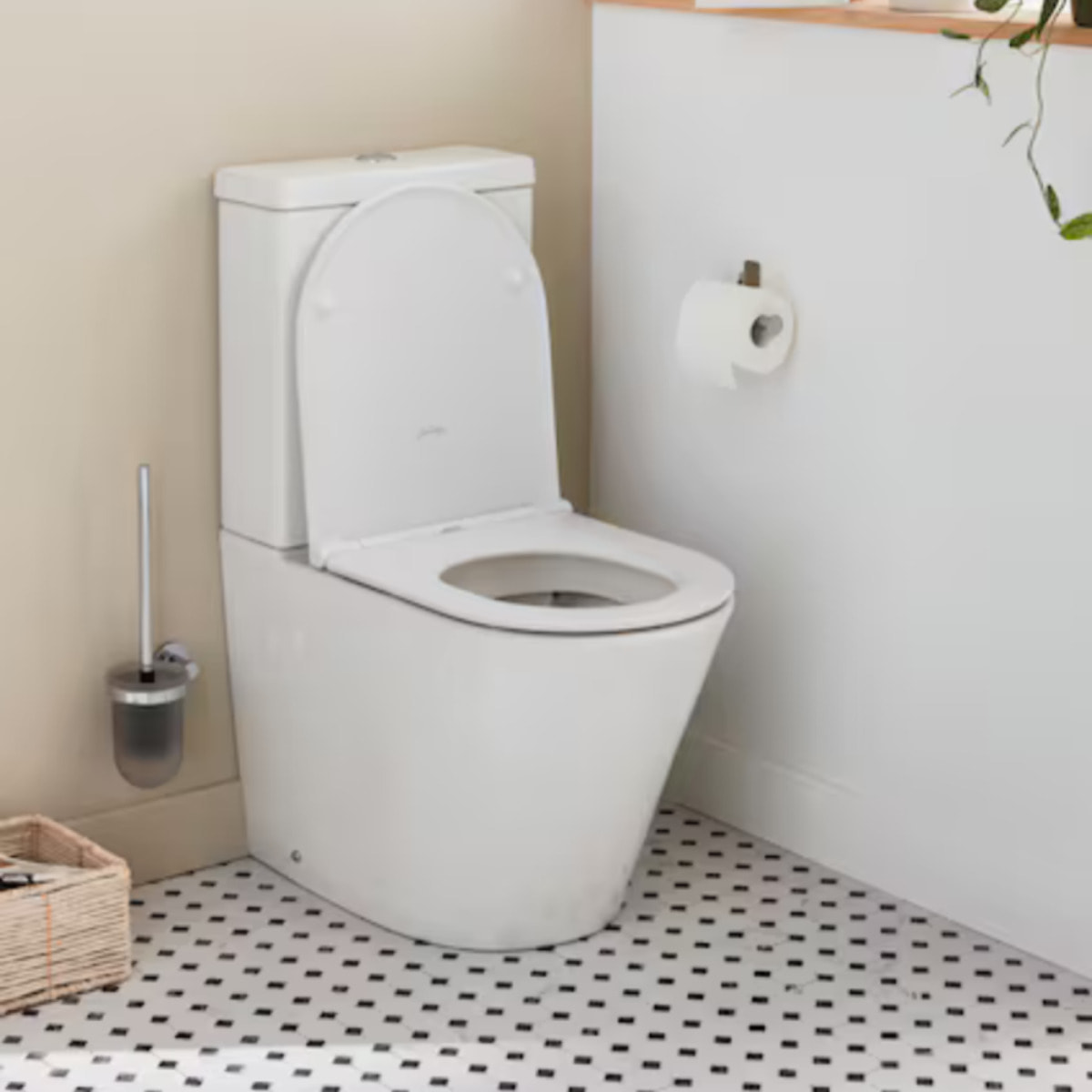 WC à poser sans bride sortie universelle Rodin+ avec abattant frein de chute