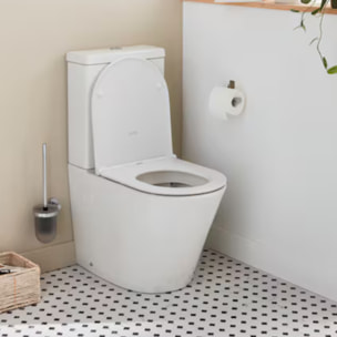 WC à poser sans bride sortie universelle Rodin+ avec abattant frein de chute