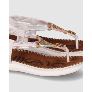 Sandalias - Blanco - Tacón: Bajo