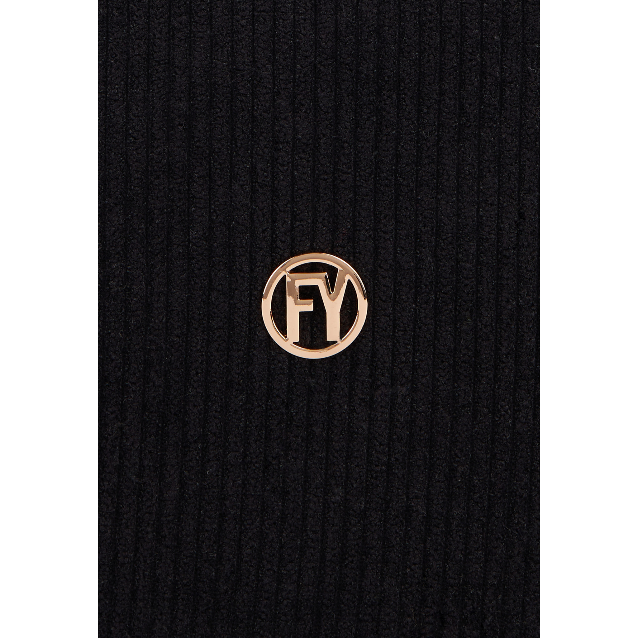 Bustina in velluto a coste con logo FY dorato