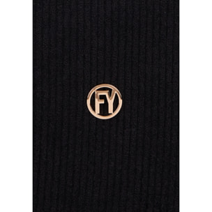 Bustina in velluto a coste con logo FY dorato