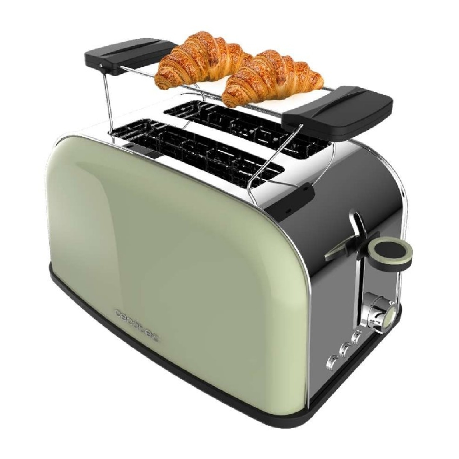 Tostador vertical Toastin' time 850 Green, 850W de Potencia, Doble ranura corta