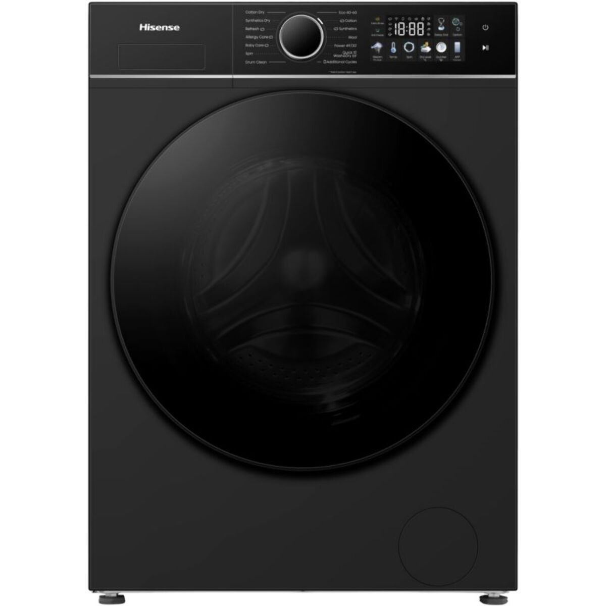 Lave linge séchant hublot HISENSE WD3I8043BBF2 - 8/5 kg - 1400 tr/min - Classe D - Connecté - Noir