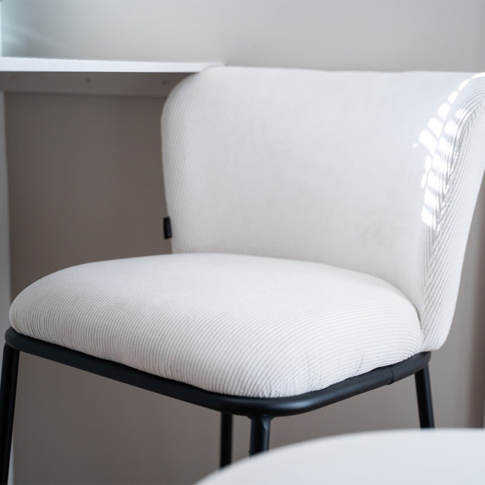 Lot de 2 tabourets de bar en velours côtelé - TOMA
