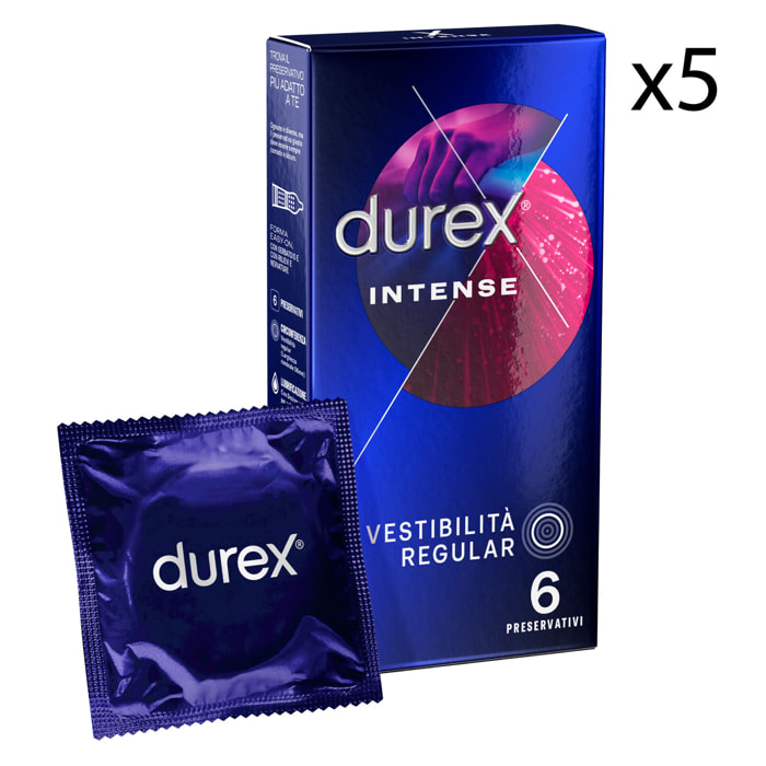 5x Preservativi Durex Intense HC - 30 Profilattici