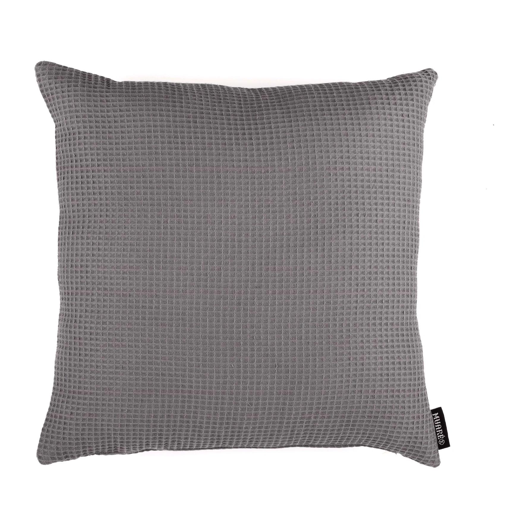 Housse de coussin Waffle Titane 50x50 cm