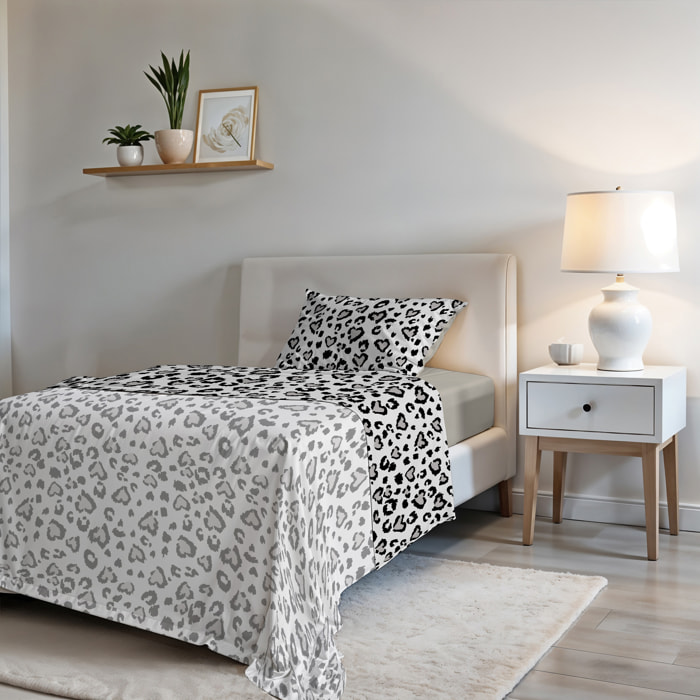 COMPLETO LETTO FASHION, 100% Microfibra, No Stiro - INGRID