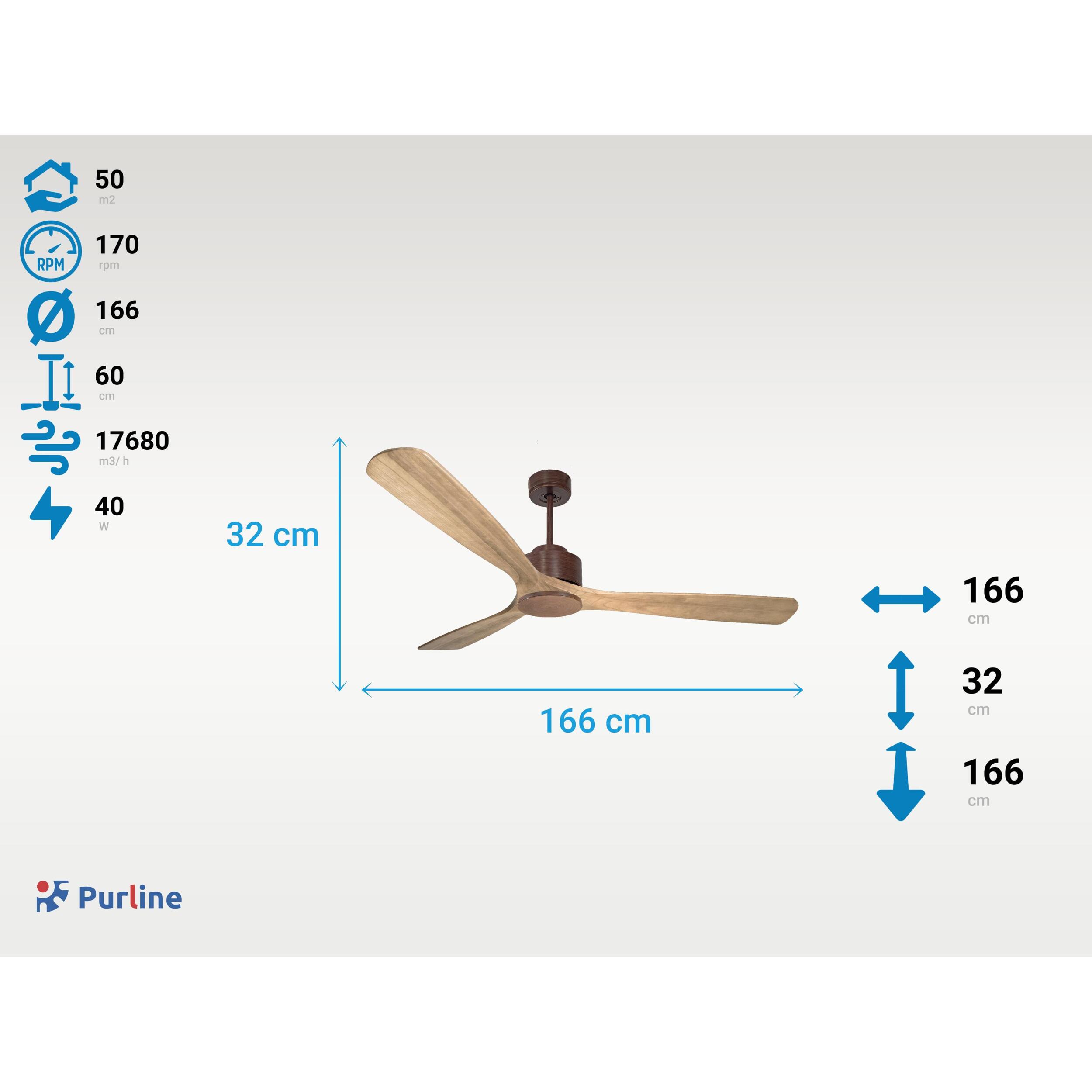 Ventilateur de plafond Réversible  Thermostat Wifi Moteur à courant continu Toits en pente Télécommande Hypersilence Mémoire Shopify Vendible (AUTOMATIQUE) 40   W brun
