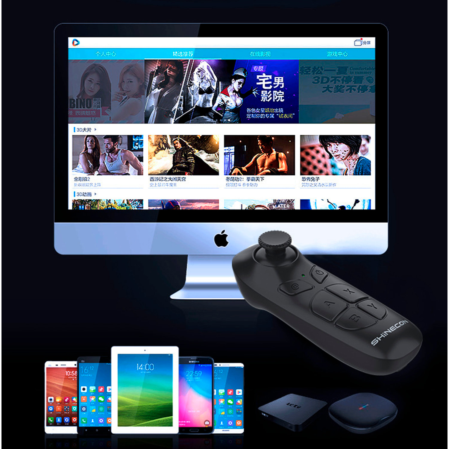 Telecomando Bluetooth B03. Compatibile con Android. Design ergonomico.