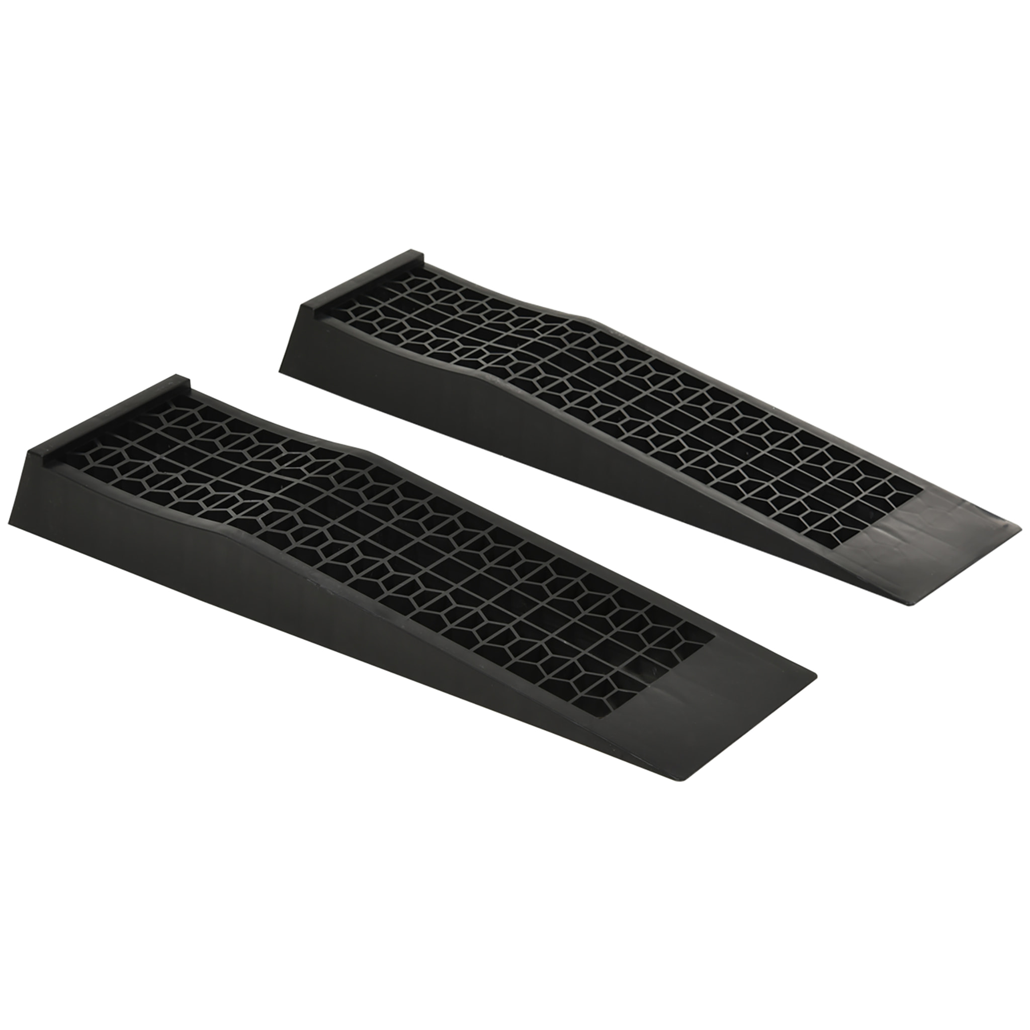 Juego de 2 Rampas para Coche de Plástico Rampas Portátiles Carga de hasta 3 Toneladas para Coches SUV Furgonetas Pequeñas 70x19,5 cm Negro