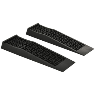 Juego de 2 Rampas para Coche de Plástico Rampas Portátiles Carga de hasta 3 Toneladas para Coches SUV Furgonetas Pequeñas 70x19,5 cm Negro