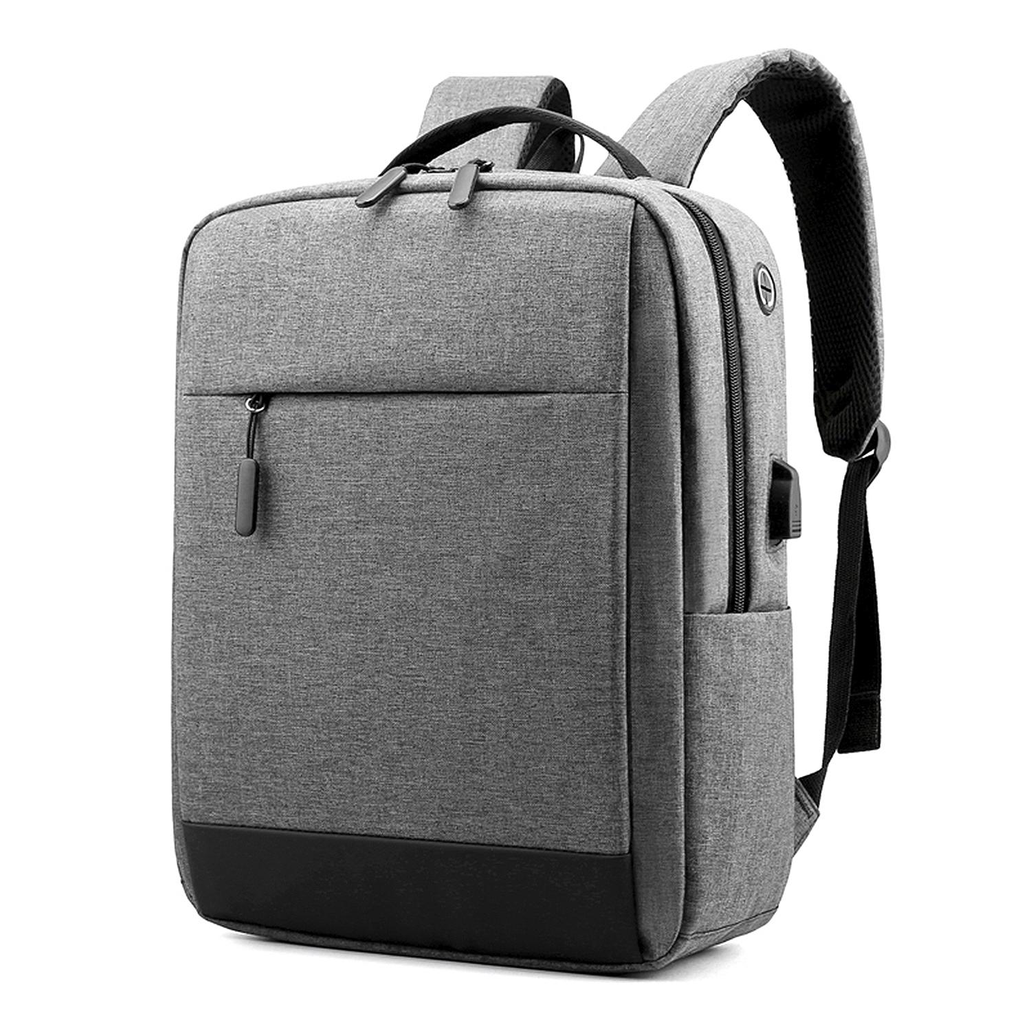 DAM Mochila multi compartimento porta Laptop 15,6''. Alta resistencia. Toma USB externa, salida de auriculares. 30x12x40 Cm. Color: Gris