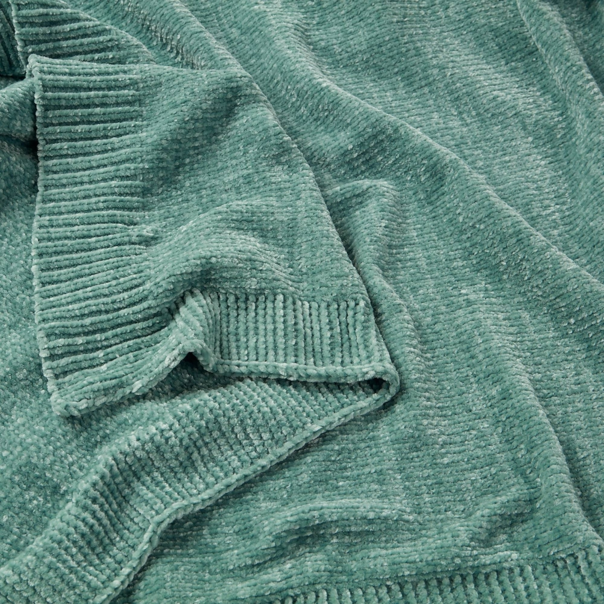 Plaid chenilla Chenu color agua marina Poliéster