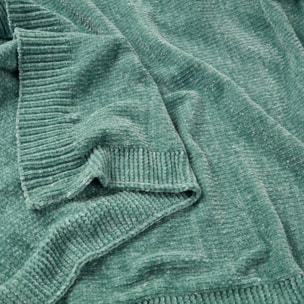 Plaid chenilla Chenu color agua marina Poliéster