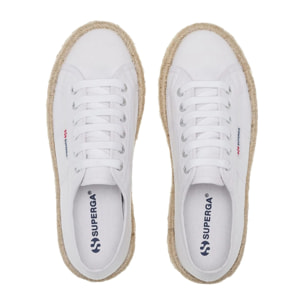 Superga - Zapatos de mujer Mujer Blanco - 2740 PLATFORM COTTON STONE WASH ROPE