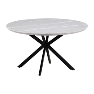 Tavolo cucina 140 cm con top effetto marmo grigio chiaro - Gabry