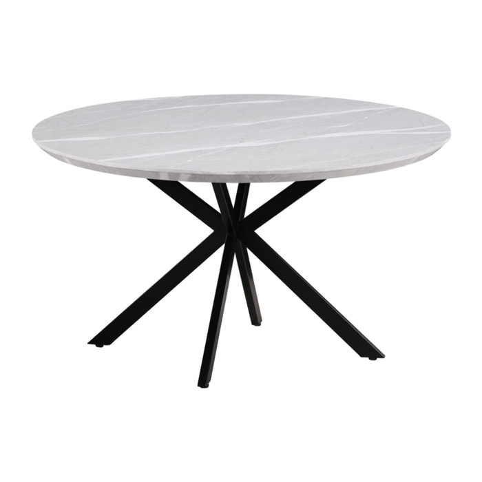 Tavolo cucina 140 cm con top effetto marmo grigio chiaro - Gabry