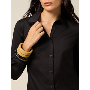 Oltre - Camisa básica de popelina - Negro