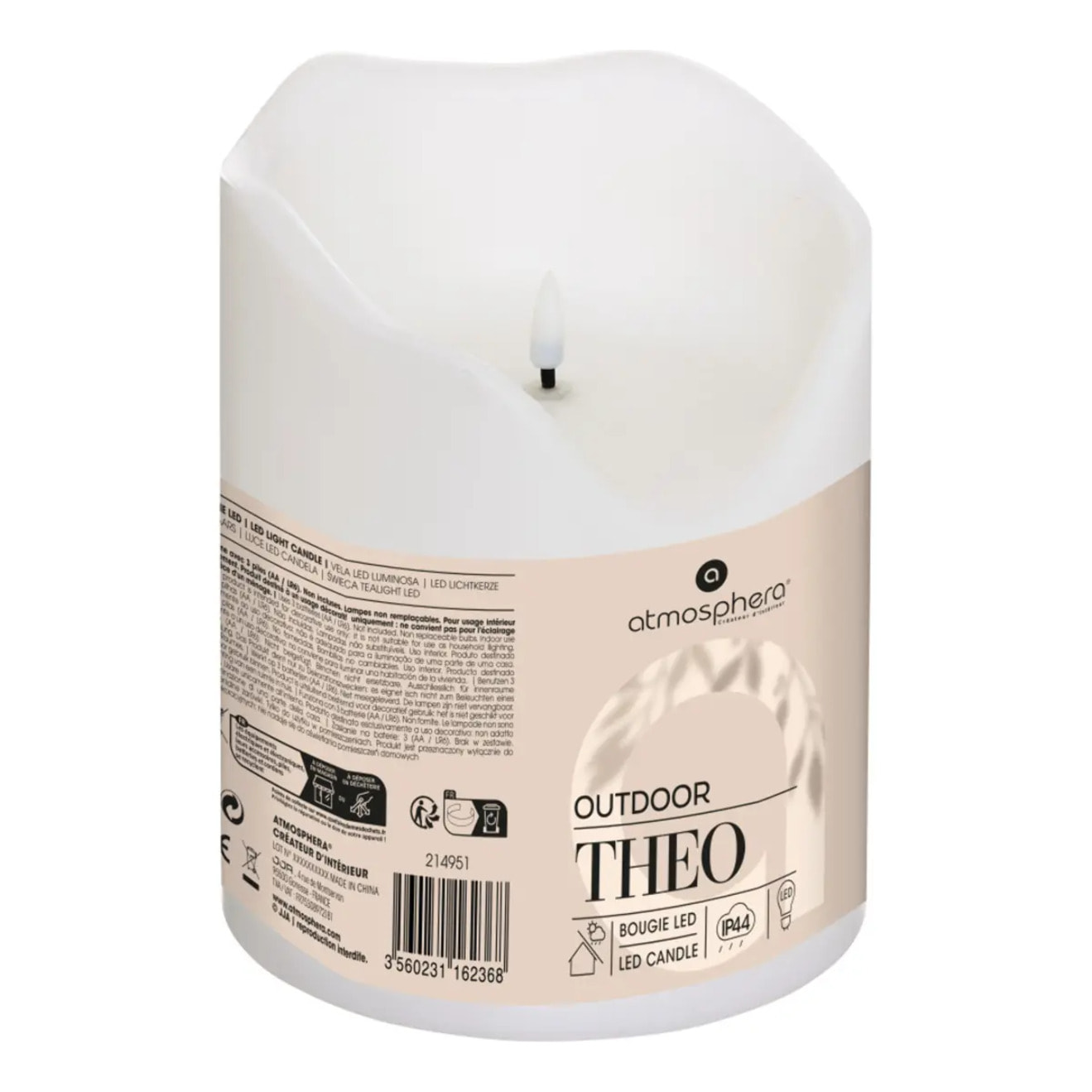 Bougie LED à piles Theo blanc