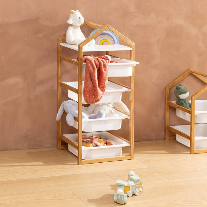 Meuble de rangement 4 étagères Bako blanc 43x94,5cm