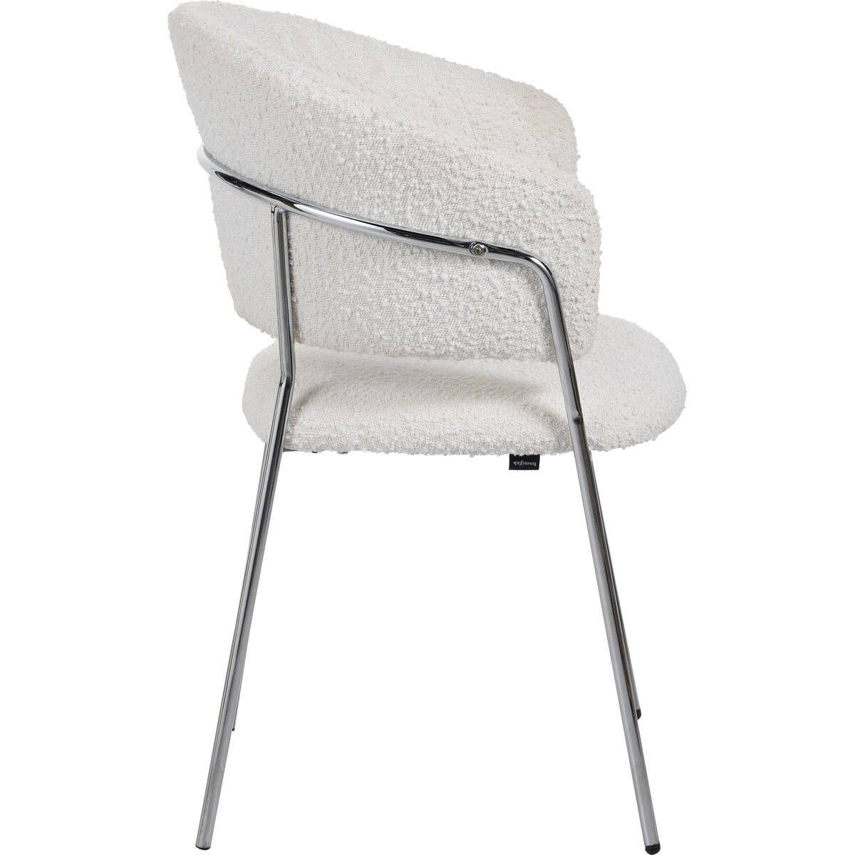 Lot de 2 chaises en tissu bouclé, piètement chromé - ISYA