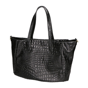 Borsa a spalla da donna - Modello Lorella - Vera pelle croco - 37.0 x 23.0 x 10.0 cm