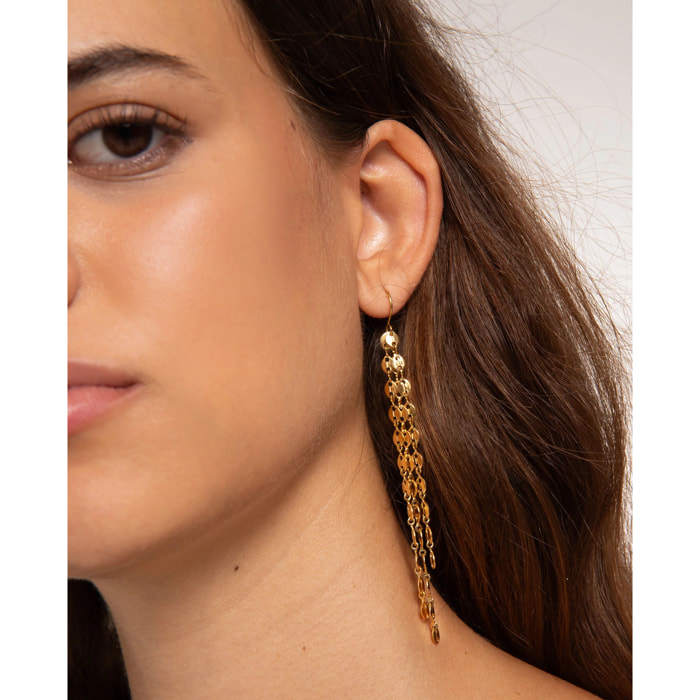 Pendientes de mujer de aro con tiras.