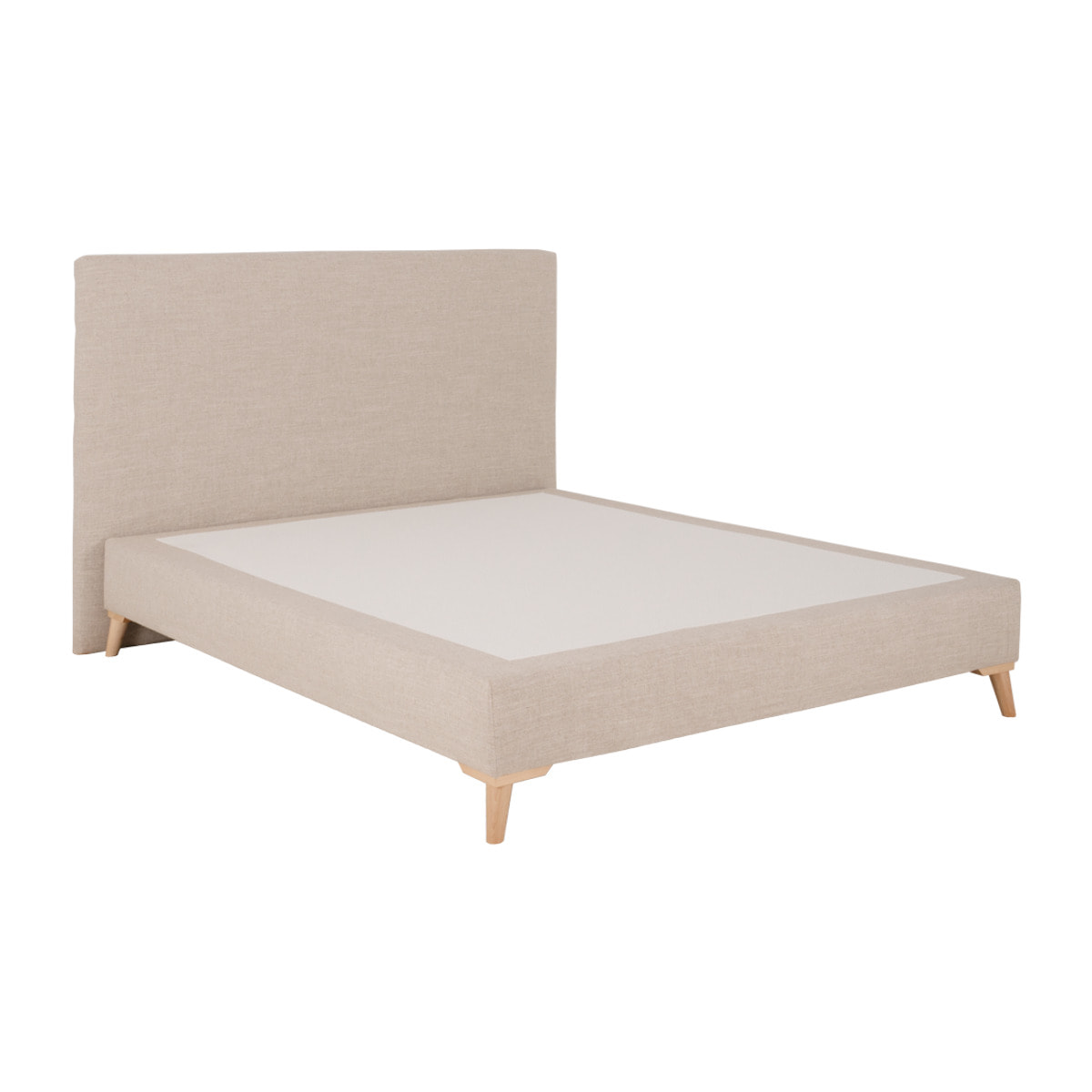 Lit rembourré en lin beige pour les matelas en différentes tailles