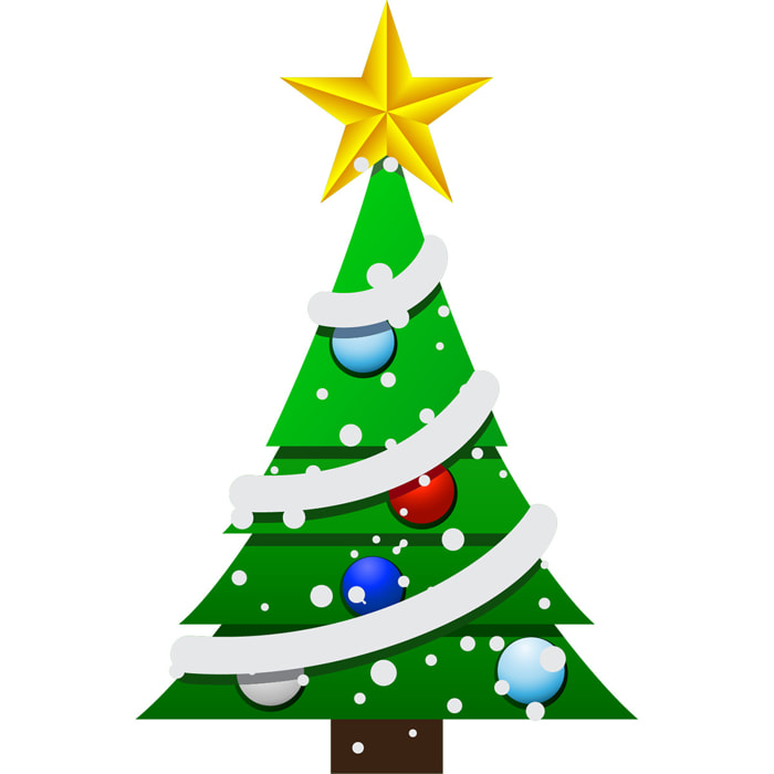 Sticker Noël le sapin et sa guirlande - Autocollants stickers adhésifs noël - décoration fêtes