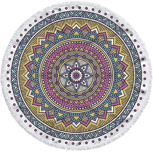 Toalla redonda 150cms 205 GSM. Diseño mandala.