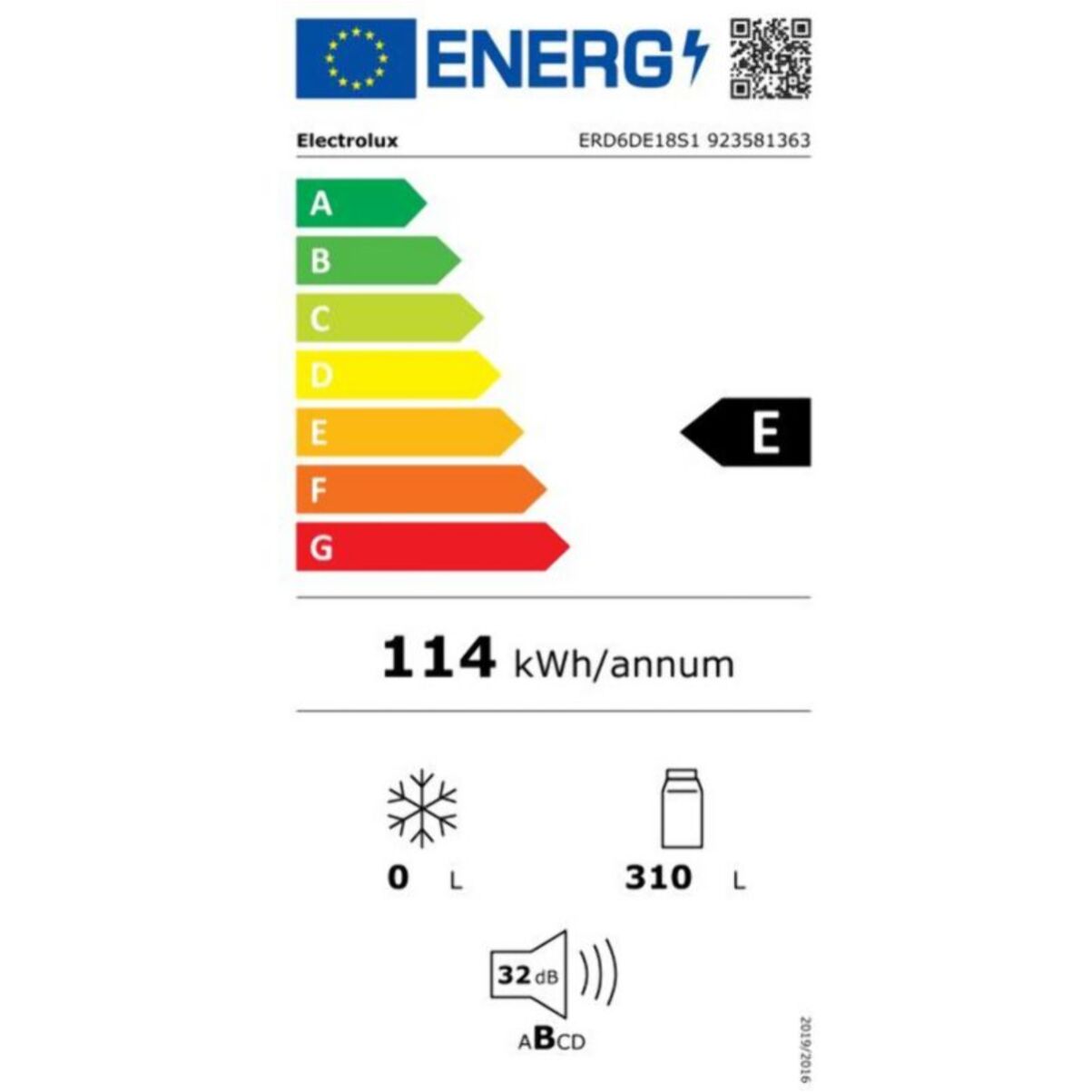 Réfrigérateur 1 porte encastrable ELECTROLUX ERD6DE18S1