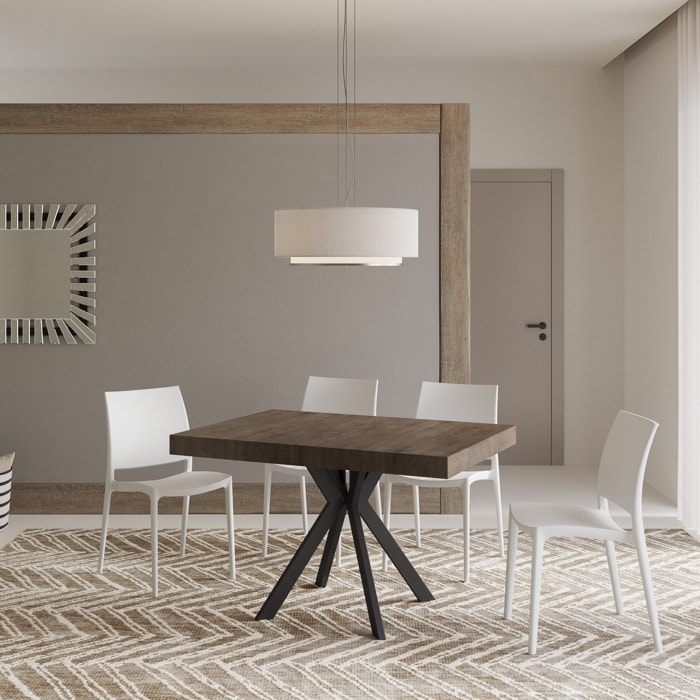 Tavolo allungabile 90x120/224 cm Dolcezza noce gambe antracite