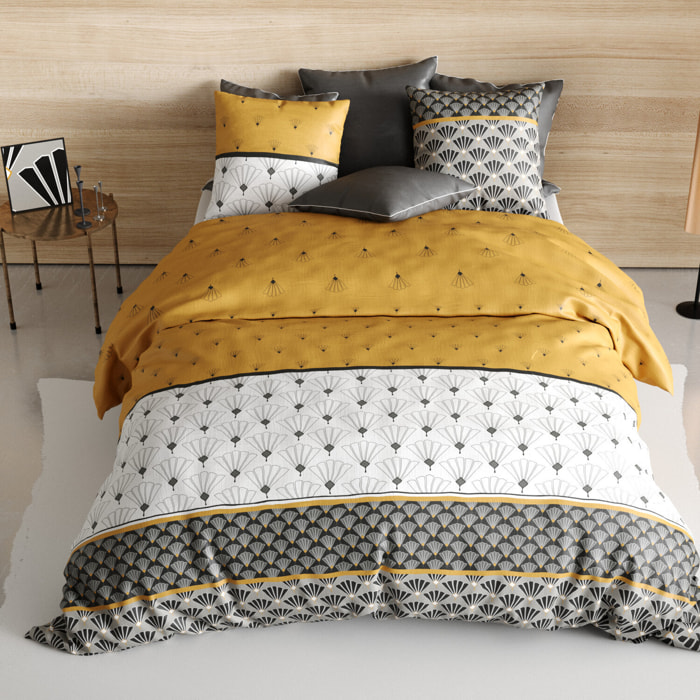 Parure housse de couette imprimé 100% coton - léo