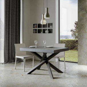 Tavolo allungabile 90x140/400 cm Volantis cemento telaio Antracite