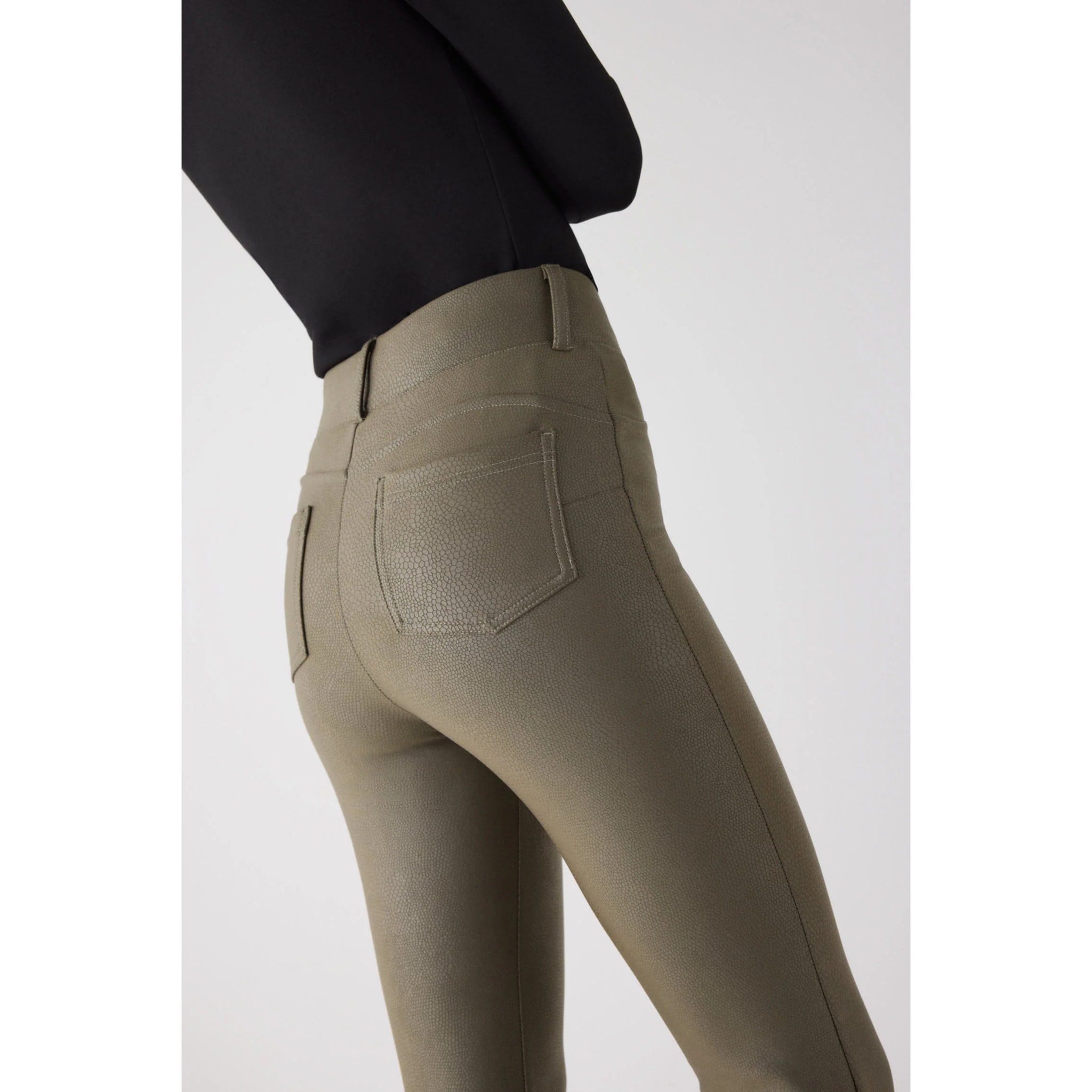 TERMICO Pantaloni effetto pelle a zampa push-up
