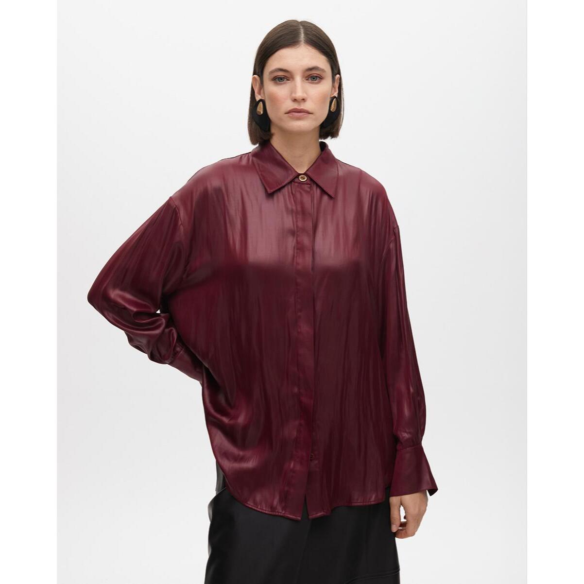 Camicia Oversize Effetto Cerato
