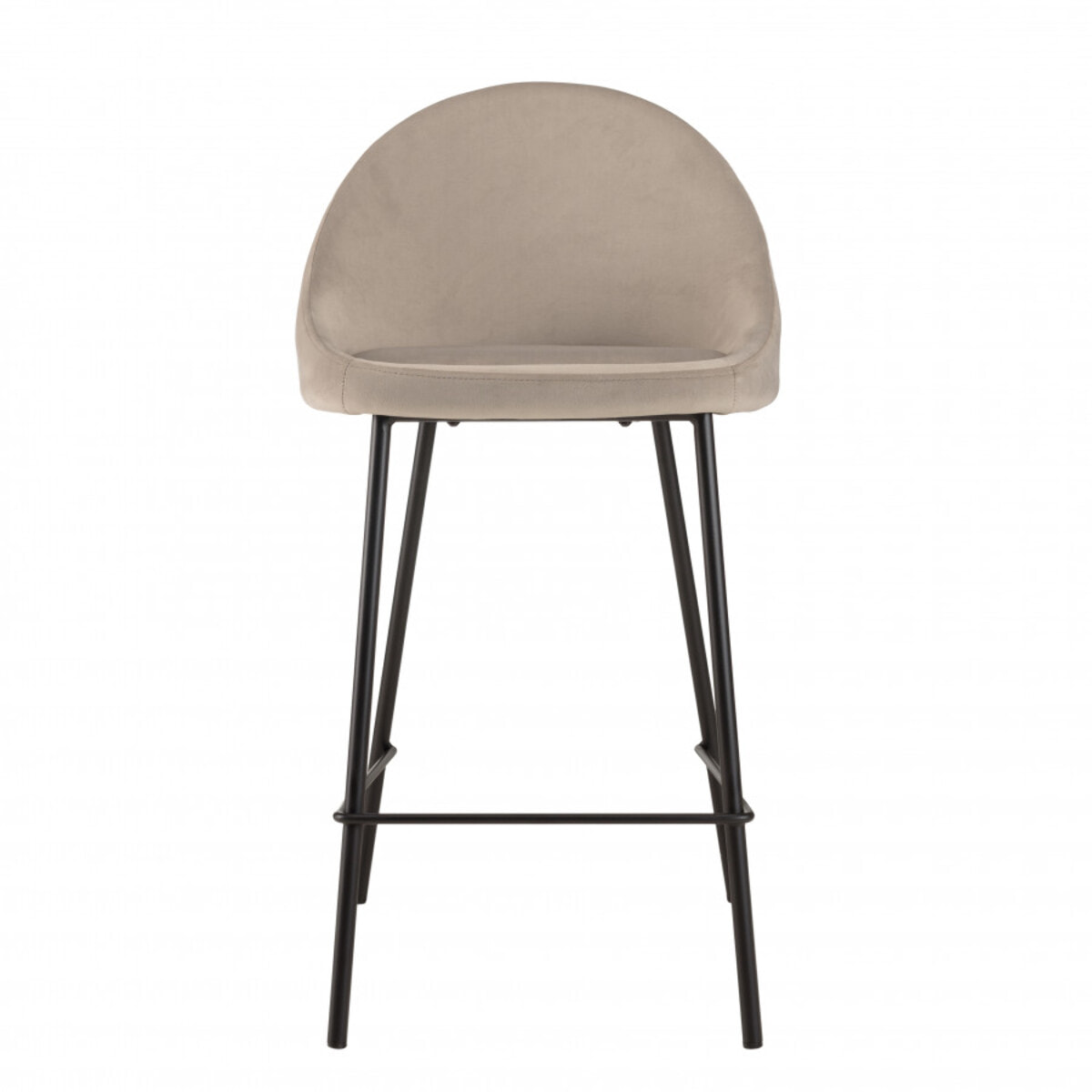 AUGUSTIN - Lot de 2 tabourets d'ilot velours chamois hauteur d'assise 65cm