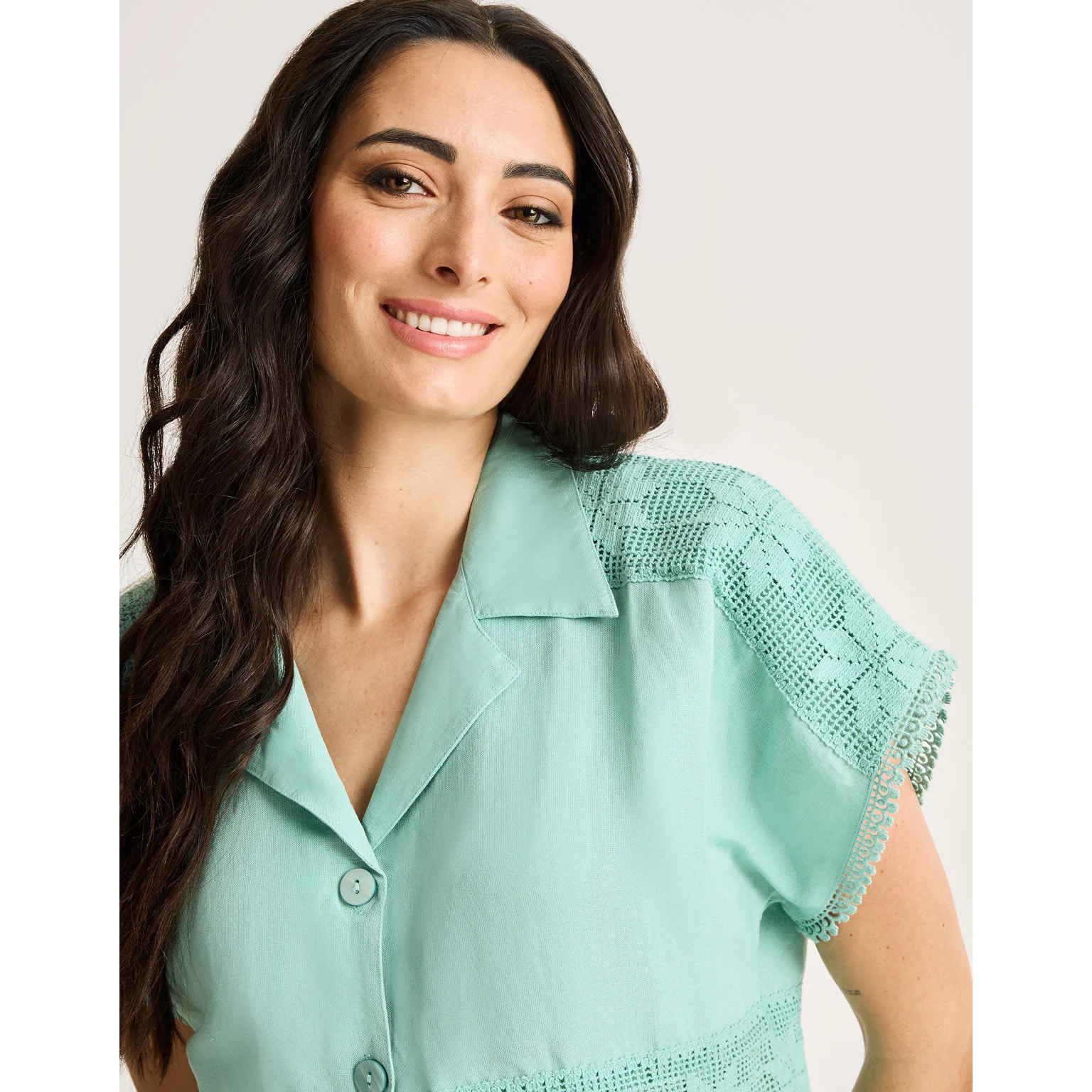 Camisa Manga Corta Turquesa - Buna