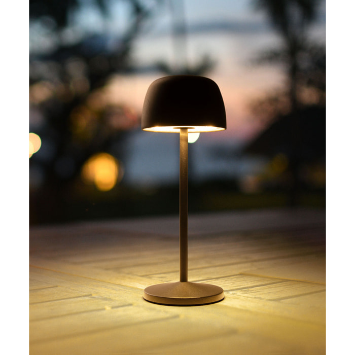 Forlight TRETA ROUND Lámpara de mesa LED. Inalámbrica, portátil y recargable. IP54 Interior y exterior.Carga USB. Regulable.Color Negro
