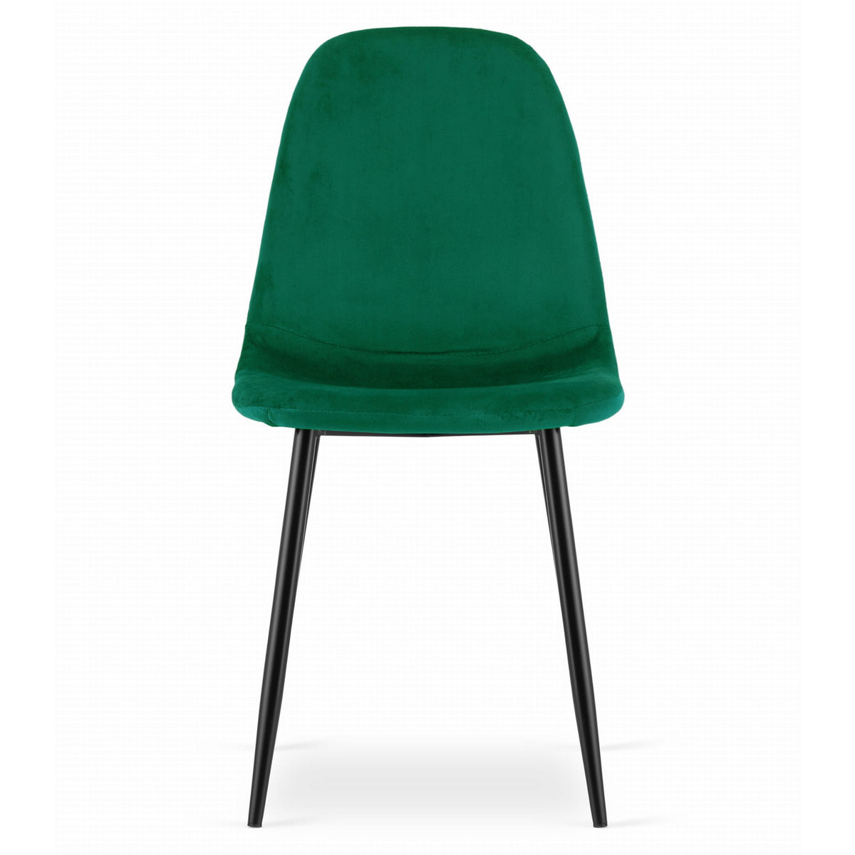 Set di 3 sedie Como in velluto verde bosco e gambe nere