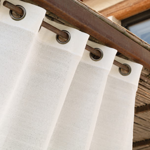 Rideau extérieur tamisant à oeillets - Blanc
