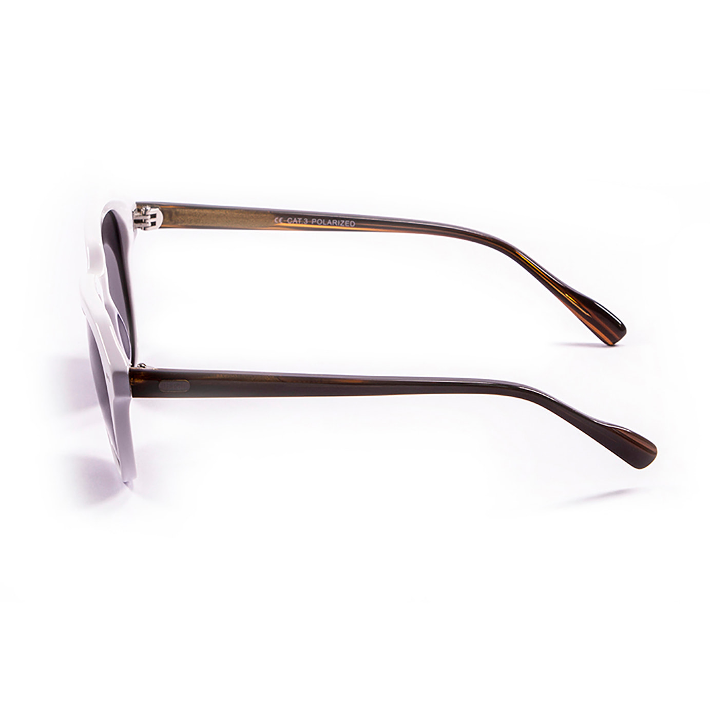 Gafas de sol OCEAN MAVERICKS - Frente blanco brillante / Ahumada en el brazo carey