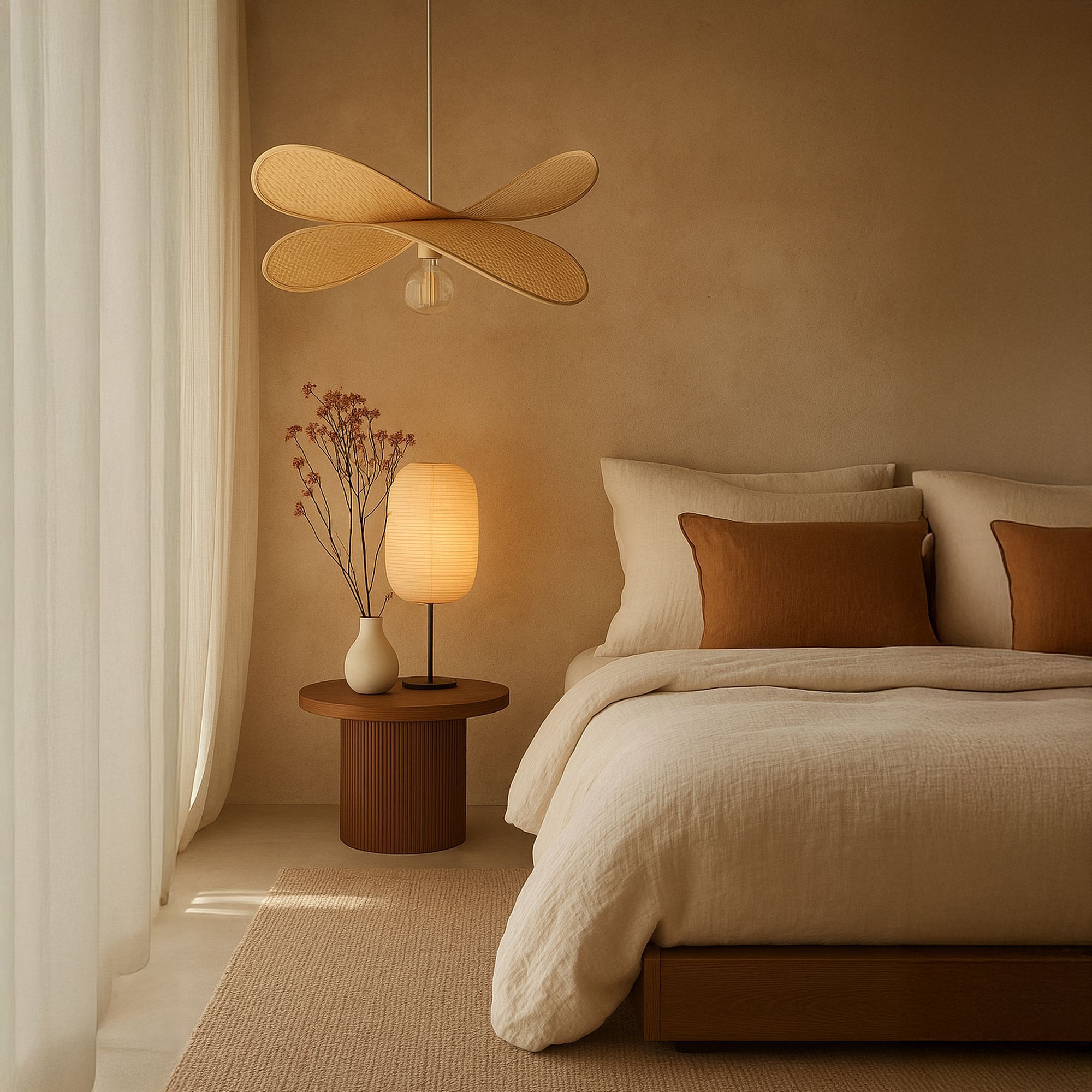 Suspension aérienne en bambou d60cm LUCIOLE