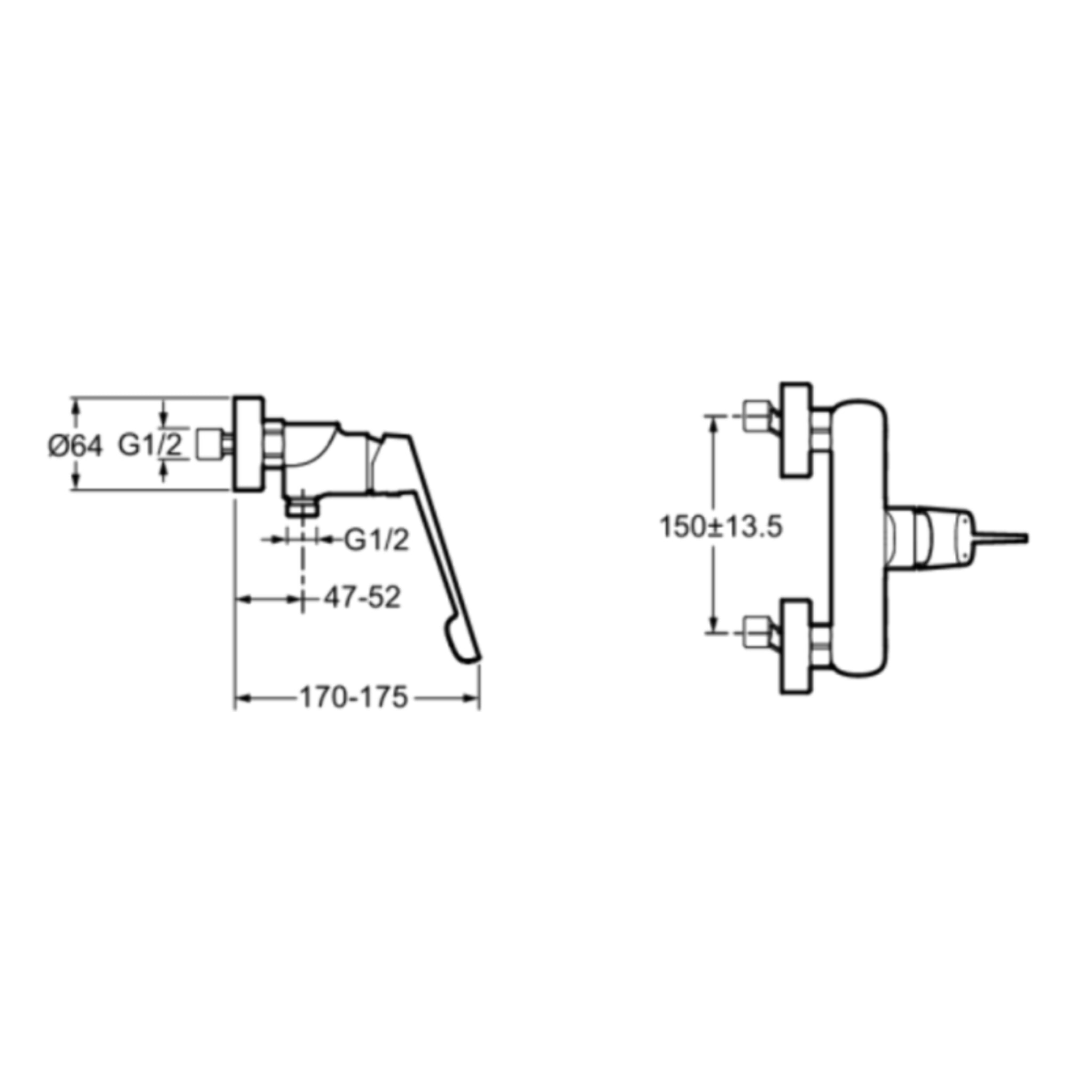 Mitigeur douche mural PMR July+ chromé