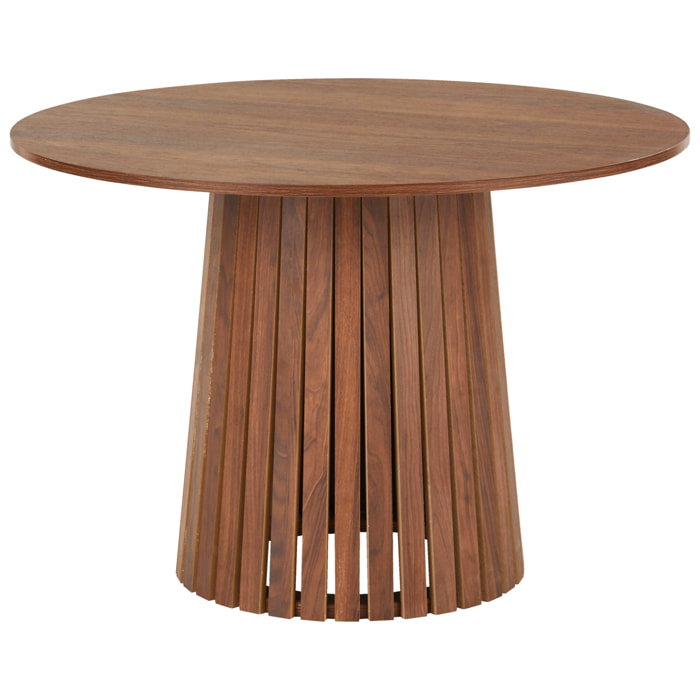 Table à manger ronde 110cm en bois foncé LIV